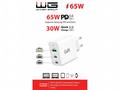 WG - Síťová nabíječka GaN 3x USB, 1x USB-A 30W + 2
