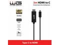 WG - Datový kabel Type-C na HDMI, 3 metry, 4K, čer