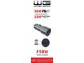 WG - Nabíječka do auta 2x USB 58,5W, 1x USB-C PD 3