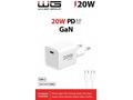 WG - Síťová nabíječka 1x USB-C PD 20W, 5V-9V-12V, 