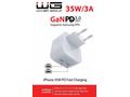 WG - Síťová nabíječka GaN 2x USB-C 35W, bílá