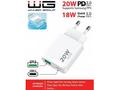 WG - Síťová nabíječka 2x USB, 1x USB-C PD 20W + 1x