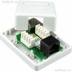 Zásuvka UTP 1x RJ45 Cat5E, duální svorkovnice, na 