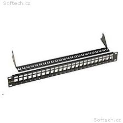 19" modulární neosazený patch panel Solarix 24 por
