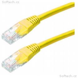 XtendLan patch kabel Cat5E, UTP - 0,25m, žlutý (pr