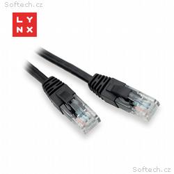 LYNX UTP patch kabel Cat5e, PVC, CCA, 1m, černý (b