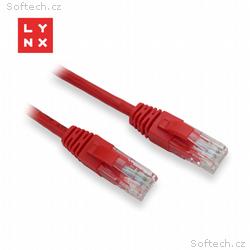 LYNX UTP patch kabel Cat5e, PVC, CCA, 1m, červený 