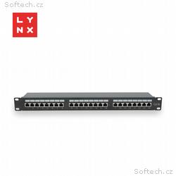LYNX 19" patch panel 24-port, FTP Cat5e, 50µ, stín