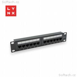 LYNX 10" patch panel 12-port, UTP Cat6, 50µ, nestí