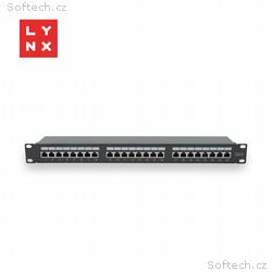 LYNX 19" patch panel 24-port, STP Cat6, 50µ, stíně