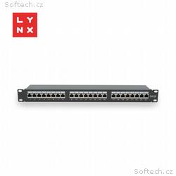 LYNX 19" patch panel 24-port, FTP Cat6a, 50µ, stín