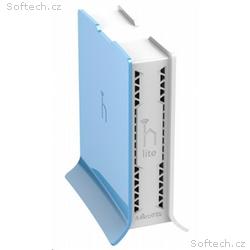 MikroTik hAP Lite (tower), 650MHz CPU, 32MB RAM, 4