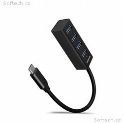 AXAGON HUE-M1C, 4x USB 3.2 Gen 1 MINI hub, kovový,