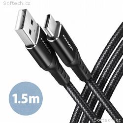 AXAGON BUCM-AM15AB, HQ kabel USB-C <-> USB-A, 1.5m