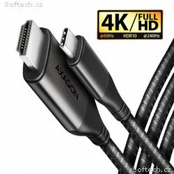 AXAGON RVC-HI2MC, USB-C -> HDMI 2.0a redukce, kabe