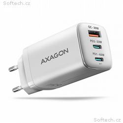 AXAGON ACU-DPQ65W, GaN nabíječka do sítě 65W, 3x p