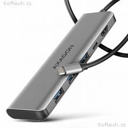 AXAGON HMC-5H, USB 5Gbps hub, 3x USB-A, HDMI 4k, 3