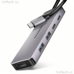 AXAGON HMC-5H60, USB 5Gbps hub, porty 2x USB-A, 1x