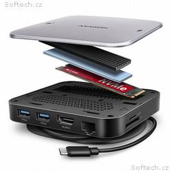 AXAGON HMC-UFO, USB 10Gbps hub, 2x USB-A, USB-C, H