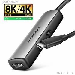 AXAGON RVC-HI8KPD, USB-C -> HDMI 2.1 redukce, adap
