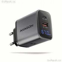 AXAGON ACU-PQ67D GaN nabíječka do sítě 67W, USB-A 