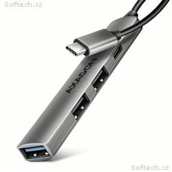 AXAGON HUE-STC, 4x USB ALU STRIP hub, 1x USB-A 5Gb