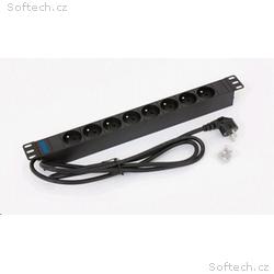 TRITON 19" rozvodný panel 8x230V ČSN - 2m, černý