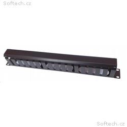 19" vyvazovací panel 1U, celokovový s krytem 40x70