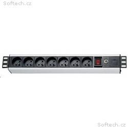 19" rozvodný panel XtendLan 7x230V, ČSN, vypínač, 
