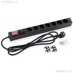 TRITON 19" rozvodný panel 1U, 7 x zásuvka podle DI