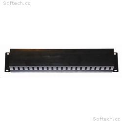 19" vyvazovací panel 2U, kovový s plastovým krytem