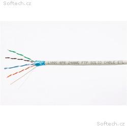 FTP kabel LYNX, Cat5E, drát, PVC, Dca, šedý, 305m
