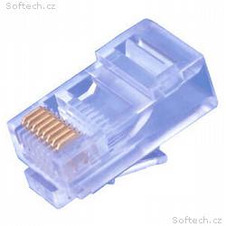 Konektor UTP RJ45 (8p8c), Cat5E, 30µm, drát - 100 