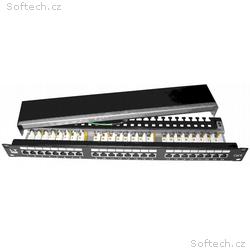 19" Patch panel LYNX 24port, STP, Cat6, 30µm, duál
