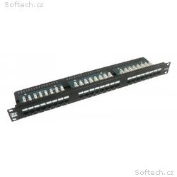 19" Patch panel LYNX 24port, UTP, Cat5E, 30µm, duá