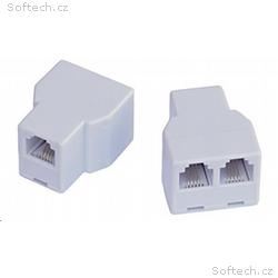 Dvojspojka RJ11, 1x6p4c, 2x6p4c - telefonní