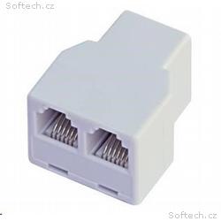Dvojspojka RJ12, 1x6p6c, 2x6p6c - telefonní