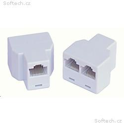 Dvojspojka RJ45, 1x8p8c, 2x8p8c - telefonní