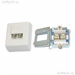 Zásuvka Profi STP 2x RJ45 Cat5E, krone, na omítku