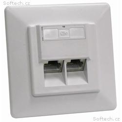 Zásuvka STP 2x RJ45 Cat5E, duální svorkovnice, pod