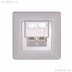 Zásuvka UTP 2x RJ45 Cat5E, duální svorkovnice, pod