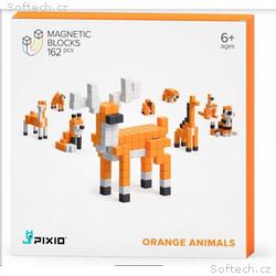 PIXIO Orange Animals magnetická stavebnice