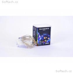 TESLA nano řetěz 50LED, RGB, 5m + 30cm kabel