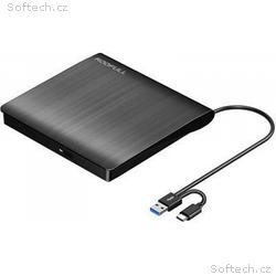 C-TECH externí DVD vypalovačka DVD-USB-AC, USB 2.0