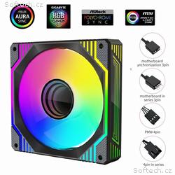 1stCOOL Ventilátor AURA EVO Mirror ARGB PWM, 120mm