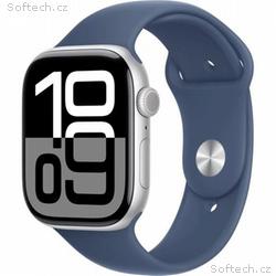 Apple Watch S10, 46mm, Silver, Sport Band, Denim, 