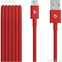 Beats USB-A, USB-C Woven Cable (1.5m)- Rapid Red
