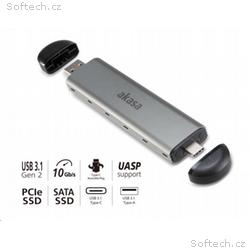 AKASA M.2 SATA, NVMe SSD na USB 3.1 Gen 2