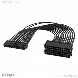 AKASA kabel ATX 24P Male to Dual ATX 24P Female - 
