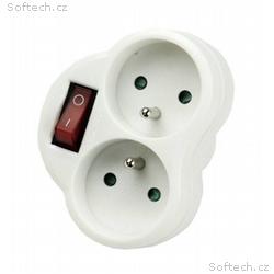 Konnoc DX-R2S rozbočka dvojzásuvka s vypínačem